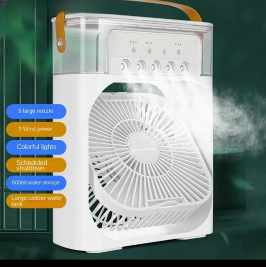 Portable Mini Air Conditioner Mist Fan With Led Light And Humidifier| (Random Color)