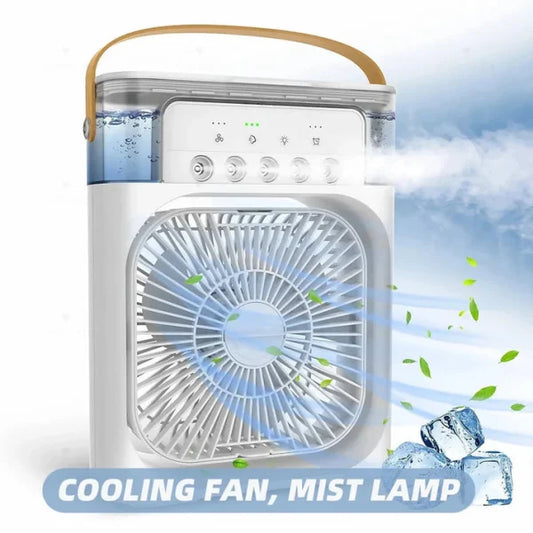 Portable Mini Air Conditioner Mist Fan With Led Light And Humidifier| (Random Color)