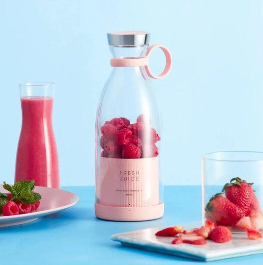 Mini Portable Blender Rechargeable Electric Fruit Juicer Mixer – 420ml ( Random Color )