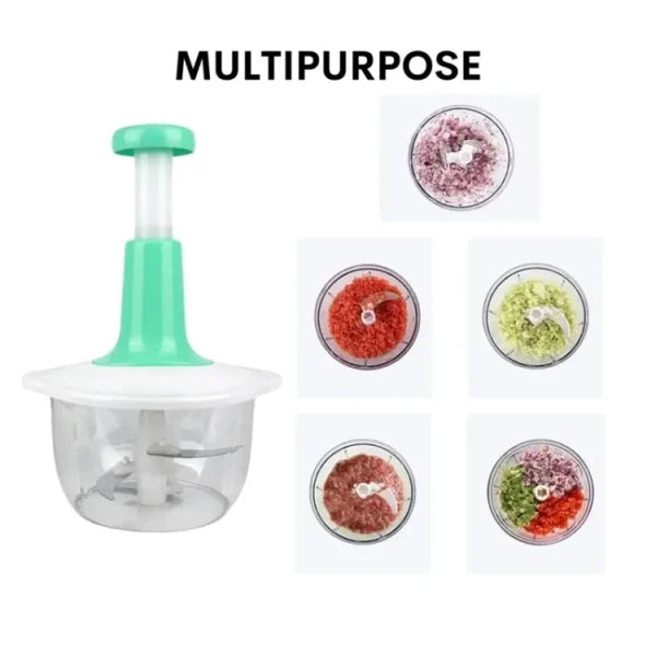 Multi-functional Manual Hand Push Chopper – 1.5 Liter (Random Color)