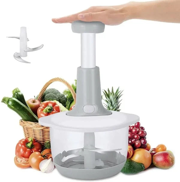 Multi-functional Manual Hand Push Chopper – 1.5 Liter (Random Color)