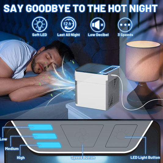 Multifunction Mini Air Conditioning Cooling Fan Humidifier Strong Wind