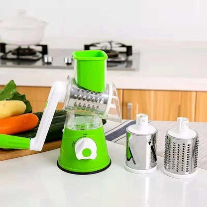 Multi-functional Tabletop Drum Grater | Manual Vegetable Cutter Slicer & Grater | ( Random Color )